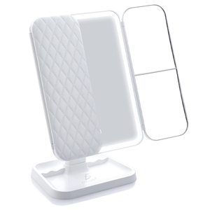 Specchio per il Trucco LED Pieghevole in Tre Parti con Diverse Ingrandenze in Materiale Plastico - Product Image 2