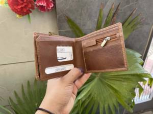 Portefeuille en cuir véritable marron pour hommes Offre Spéciale avec longue fermeture éclair et porte-monnaie à bracelet RFID cadeau pour lui - Product Image 5