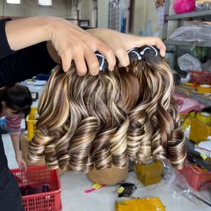 Paquets rebondissants de couleur personnalisée avec fermeture pour faire des perruques à partir de cheveux humains vietnamiens - Product Image 5