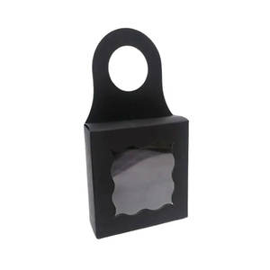 Caja de botella de vino con ventana colgante caja de regalo plegable cajas de embalaje de papel Kraft boda cumpleaños decoración fiesta suministros - Product Image 1