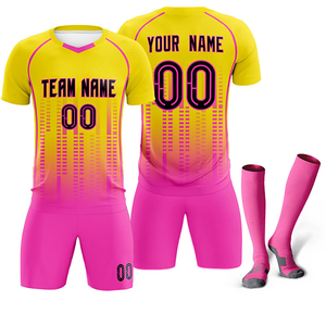 2026 uniforme de football et de football pour hommes personnalisé nouveau Kit de logo rose noir avec sublimation complète manches courtes personnalisation complète - Product Image 6