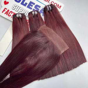 Super doble dibujado sedoso hueso recto todos los colores todas las pulgadas paquetes de pelo de trama cabello humano virgen grande en Stock - Product Image 4
