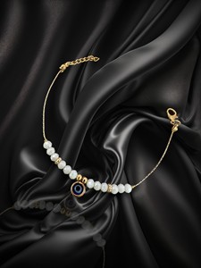 Bracelet en acier inoxydable plaqué imitation perle et zircon DAFNI BIG PAZAR - Cadeau tendance d'Istanbul - Product Image 2