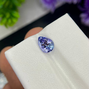 Piedra preciosa de tanzanita bicolor Forma de pera púrpura y azul natural con lupa de corte ovalado Zoisita limpia - Product Image 5