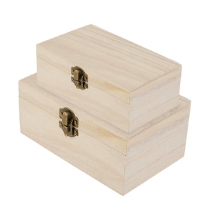 Set di 2 scatole di gioielli in legno impilabili 20x15x9.5cm e 17x12x7cm per organizzazione e confezione regalo - Product Image 1