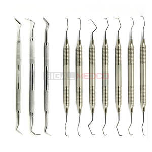 Gran oferta, juego de curetas Gracey con mango hueco Dental de 10 piezas, 7 con 3 cuchillos periodontales, instrumentos médicos alemanes CE ISO - Product Image 1