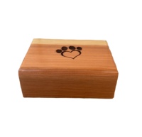 Urne en bois sculpté à la main avec incrustation en laiton pour les cendres de petits chiens, boîte de crémation pour animaux de compagnie écologique, Transworld TP-111