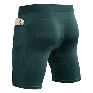 Shorts de compression pour hommes à séchage rapide, taille mi-haute, style urbain, avec logo personnalisé, faible MOQ, ajustés pour la course, taille personnalisée, vente en gros - Product Image 4