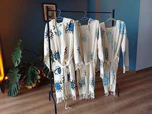 Bad Eye ผ้าฝ้ายตุรกีเสื้อคลุมอาบน้ําHoodedแห้งเร็วที่ดีที่สุดราคาคุณภาพดีที่มีสีสันนุ่มบ้านBeach Spaผู้หญิงผู้ชายเสื้อคลุมอาบน้ํา - Product Image 2