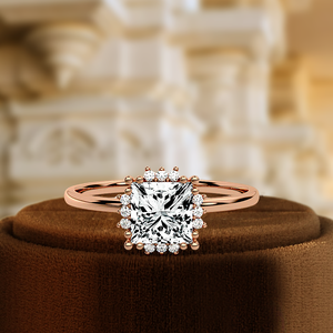 Anillo de Compromiso con Diamante Cultivado en Laboratorio de 1 Quilate, Estilo Halo, Anillo de Boda, Anillo de Propuesta, Anillo Nupcial con Certificado IGI - Product Image 3