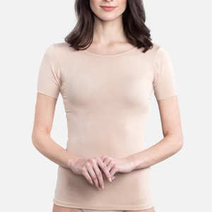 Uniformes médicos manga larga cuello alto mujeres Scrub camisas transpirables estiramiento Scrub debajo de las camisas - Product Image 4