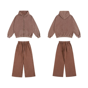 Pantalons de survêtement à jambe droite en éponge française pour hommes Pantalons de survêtement pour hommes Pantalons de survêtement délavés avec logo personnalisé - Product Image 5