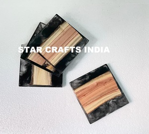 New Design Best Epoxy Resin Acacia Wood <b>Coaster</b> Handmade Wooden Drink <b>Tea</b> <b>Coaster</b> From India by Quality Handicrafts - Product Image 4