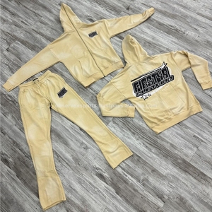 Observex Sports Custom Silk Screen Printing Jogger Chándales Sudadera con capucha y pantalones de chándal Set Full Face Zip up Hoodie - Product Image 6