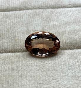 พลอยมอร์แกนไนต์สีพีชธรรมชาติได้รับการรับรอง100% 11.20 CT AA เอฟเฟกต์ดาวคุณภาพวงรีตัดด้วยความร้อนทำความสะอาดฟรีขนาด - Product Image 1