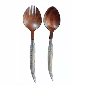 Mango de hueso antiguo y juego de servidor de ensalada de acero inoxidable Venta caliente en el mercado internacional accesorios de cocina hogar y cocina - Product Image 2