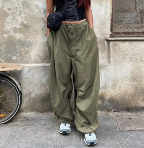 Logo personnalisé ceinture polaire chaud pantalon de survêtement ample droite jambe large extérieur décontracté velours côtelé broderie décoration cordon de serrage - Product Image 3