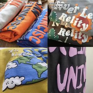 Fabricantes de ropa personalizada para hombres Sudaderas con capucha Premium de algodón en relieve 3D Diseño de gran tamaño Sudadera con capucha con estampado de hojaldre Unisex - Product Image 5