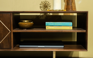 Toshi <b>Gold</b> <b>TV</b> <b>Unit</b> Modern Wooden Entertainment Center Media Console Storage Shelves Living Room Furniture Stylish Functional - Product Image 4