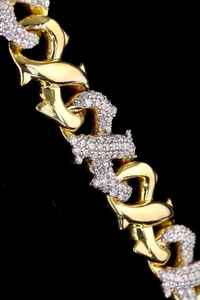 Cadena Cubana de Dos Tonos con Baño de Rodio de Lujo y Moissanita VVS, Collar de Joyería Hip Hop Ortodoxa para Regalo y Fiesta - Product Image 4