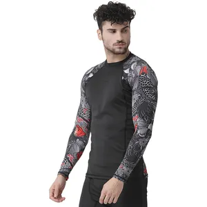 Huiduitslag Bewaker Custom Compressie Shirts Voor Mannen Compressie Lange Mouwen Compressie Shirt Mma Rash Guard