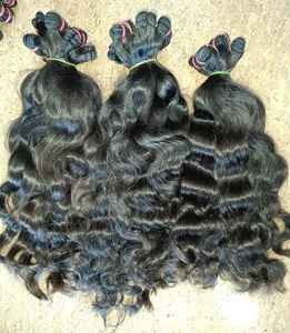 Listo para enviar En stock Extensiones de cabello Remy ondulado rizado natural indio de trama doble Cabello humano crudo para entrega instantánea - Product Image 4