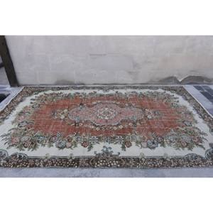 Tapis en laine beige rouge classique 6'1 \ "X 10 'grande surface tapis turc à la main Patchwork Design pour rectangle couloir chambre Latex - Product Image 4