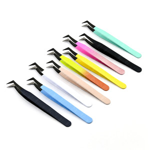 El más vendido Extensión de pestañas Fina X Pinzas de extensión de pestañas puntiagudas finas Ventilador ligero inoxidable Construcción Maga Pinzas de volumen - Product Image 6