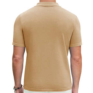 Camisa de Negocios Casual para Hombre, Nueva Colección 2025, con Cierre de Cremallera, Corte Entallado, 100% Algodón, Diseño Bordado, Secado Rápido, Manga Corta - Product Image 4