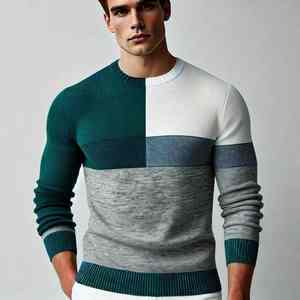 เสื้อสเวตเตอร์ถักพรีเมียมสำหรับผู้ชาย ทรงเข้ารูป แขนยาว สำหรับฤดูหนาว ลายทันสมัย สไตล์ลำลอง สำหรับขายส่ง - Product Image 5