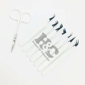 Pinzas de pestañas de Punta Negra, pinzas de extensión de pestañas con logotipo de visón, pinzas de pestañas de acero inoxidable sostenibles - Product Image 6