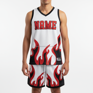 ชุดยูนิฟอร์มบาสเก็ตบอลพิมพ์ลายดิจิตอลสะท้อนแสงโพลีเอสเตอร์พร้อมโลโก้และหมายเลขแบบกำหนดเองสำหรับผู้ชายและนักเรียน ยืดหยุ่นสูง - Product Image 1