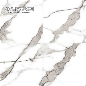 Azulejos de mármol ALPINE Elegance superficie brillante 600x600mm para aplicaciones de pared y suelo modelo PEARL GREY de Novac Ceramic - Product Image 1