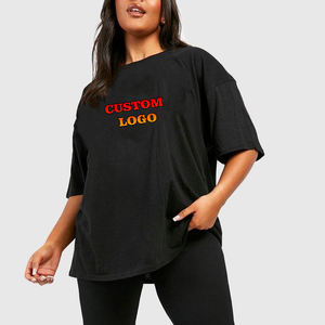 Camiseta personalizada de alta calidad para mujer 100% algodón 300gsm manga corta suelta hombro caído de gran tamaño camiseta de moda para mujer - Product Image 1