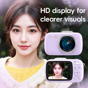 กล้องดิจิตอลพกพา OEM Ultra HD 5K 80MP ซูมได้สูงสุด 18 เท่า สำหรับ Vlog พร้อมฟิลเตอร์ปรับสภาพแวดล้อม รองรับ SD Card เหมาะสำหรับนักเรียน ของขวัญบริษัท - Product Image 4