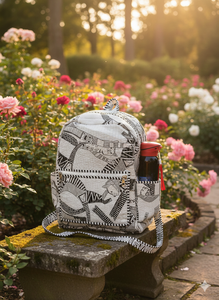 Sac de voyage tactique léger à fleurs blanches avec fermeture à glissière et doublure en coton biologique Capacité de 10 kg pour les voyages et l'usage quotidien - Product Image 4