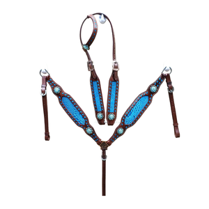 Ensemble de bride et de collier de poitrail en cuir de haute qualité, prix de gros pour l'équitation, ensemble d'équipement équestre personnalisé pour cheval - Product Image 3