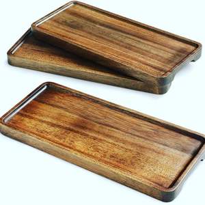 Plateau de service en bois au design classique pour un intérieur intemporel, élément de décoration polyvalent pour les espaces de repas, États-Unis - Product Image 3