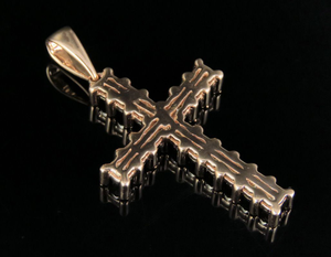 Colgante de cruz de plata esterlina S925 hecho a mano con diamante de moissanita chapado en oro rosa regalo de aniversario de boda - Product Image 5