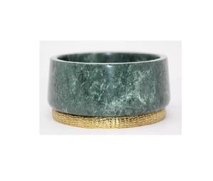 Marble Fruit Bowl Fancy Marbling Stone Green Color Home Goods Dinnerware <b>Table</b> Decor Brass and Marble Fruits Bowl - Product Image 1