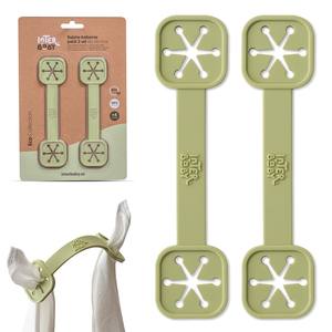 Lot de 2 supports pour bavoirs en silicone vert olive - Product Image 1