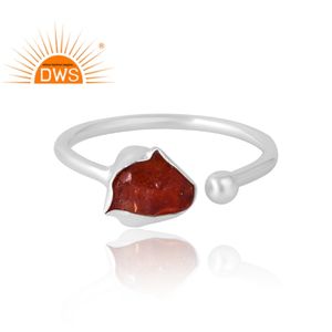 Nuevas llegadas 925 Sterling Selling Anillo de piedras preciosas de granate natural Joyería personalizada para mujeres Regalo para ella - Product Image 3