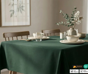 Mantel de Tela de Pato Resistente al Agua y a las Manchas de 160x220cm |   Funda para Comedor Interior/Exterior de Lona Verde Oscuro con Certificación OEKO-TEX - Product Image 6
