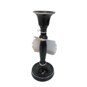 Bougeoir en métal à 3 bras pour décoration de mariage, porte-bougie à patine grise pour décoration de mariage, fait à la main en vrac - Product Image 6