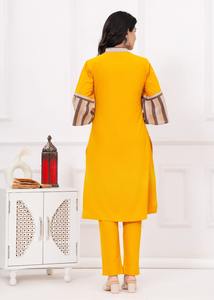 Nuevos vestidos informales para mujer, conjunto de Kurta recto con estampado elegante, venta de productos a granel en línea - Product Image 6