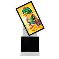 Soporte de pie para señalización LCD giratorio de 360° de 55 pulgadas, tótem interactivo con pantalla táctil, tablero publicitario para video wall comercial, fábrica OEM.