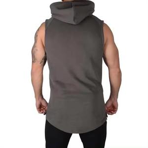 Otoño nueva moda sin mangas gimnasio chaleco 100% algodón Sudadera con capucha transpirable Casual entrenamiento deporte Activewear para hombres - Product Image 2