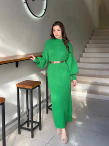 Maglione da <span class=keywords><strong>donna</strong></span> Extra lungo e taglia più lunga in maglia da 2024 inverno nuovo Pullover a <span class=keywords><strong>mezza</strong></span> <span class=keywords><strong>manica</strong></span> lunga - Product Image 5