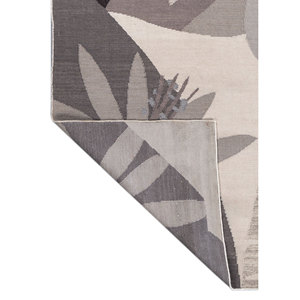 Orenda Adwl-13324(Fr) Flat Weave Wool & Viscose <b>Rug</b> Grey & Black Floral <b>Boho</b> Style for Home & Hallway Rectangular Room Size" - Product Image 5