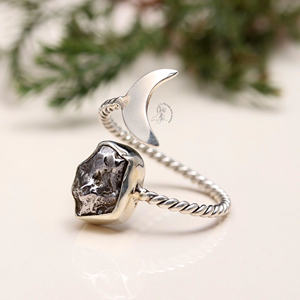 Anillo de Meteorito Natural Campo del Cielo, Joyería de Moda, Plata de Ley 925, Anillo de Diseño, Suministro de Joyería de la India - Product Image 3
